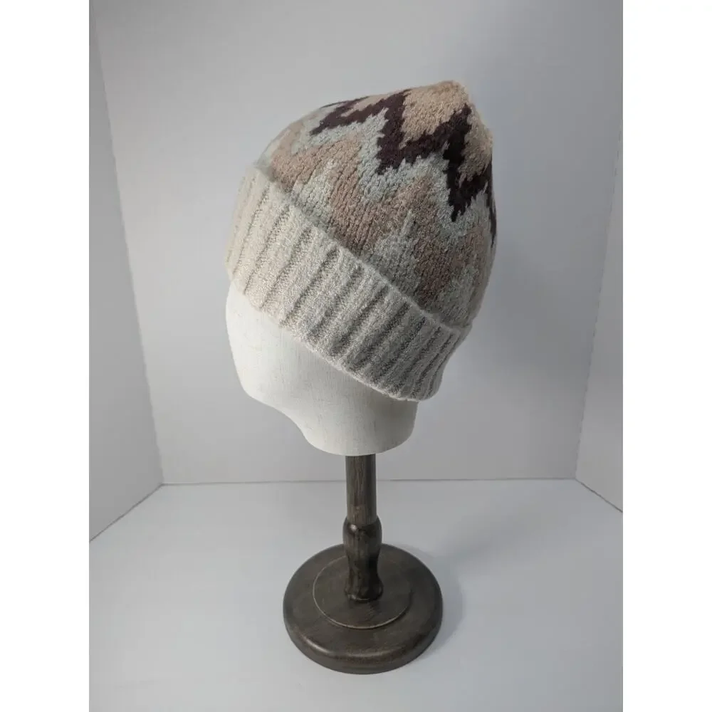 BCBGeneration‎ Harbor Fair Isle Beanie Cuffed Fuzzy One Size Women's New w Tags